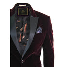 Cavani Rosa - Mens Soft Velvet Black Navy 1 Button Dinner Jacket Tuxedo Blazer Smart Casual Fit-TruClothing