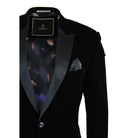 Cavani Rosa - Mens Soft Velvet Black Navy 1 Button Dinner Jacket Tuxedo Blazer Smart Casual Fit-TruClothing