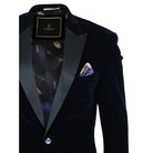 Cavani Rosa - Mens Soft Velvet Black Navy 1 Button Dinner Jacket Tuxedo Blazer Smart Casual Fit-TruClothing