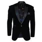 Cavani Rosa - Mens Soft Velvet Black Navy 1 Button Dinner Jacket Tuxedo Blazer Smart Casual Fit-TruClothing