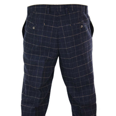 Cavani Shelby - Mens Classic Tweed Check Vintage Trousers-TruClothing