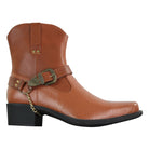 Classique MBO5908 Mens Leather Cowboy Riding Western Chain Ankle Boots-TruClothing