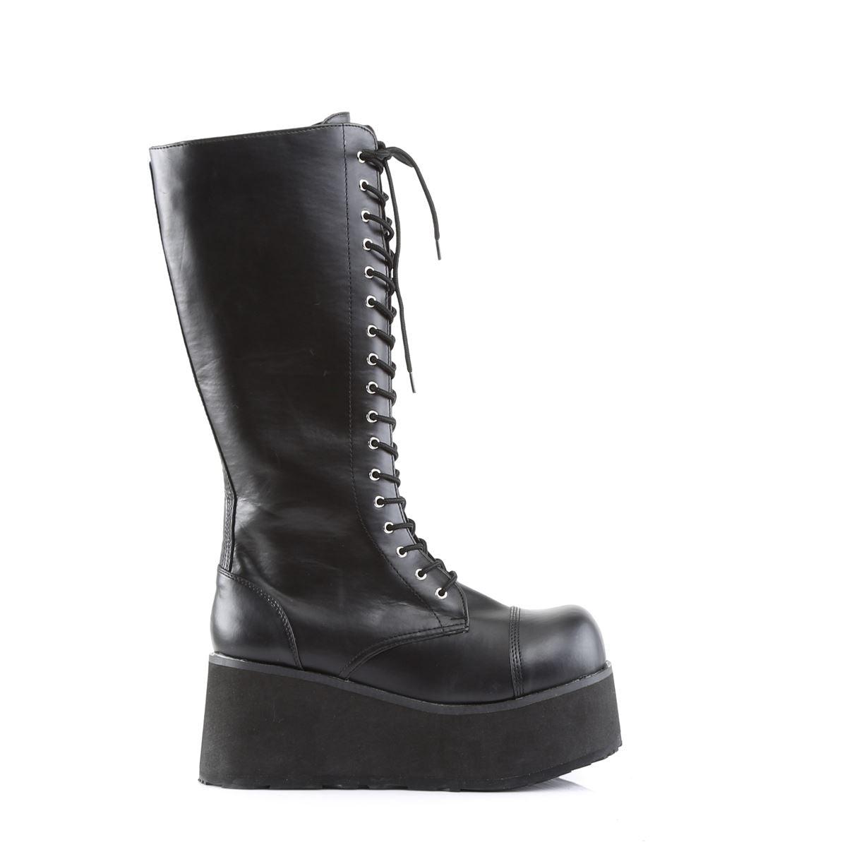 DEMONIA TRASHVILLE 205 Rock Boots Unisex Pleaser Vegan Leather Matt Black Gothic-TruClothing