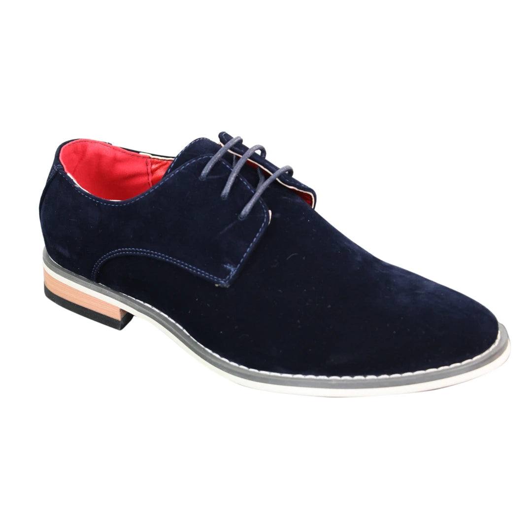 Men s Suede Smart Casual Oxford Laced Shoes Brown Black Blue TruClothing