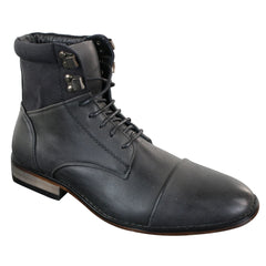 Galax GLX3517 Mens Slim Fit Vintage Retro Sherlock Laced Smart Casual Ankle Boots Leather-TruClothing