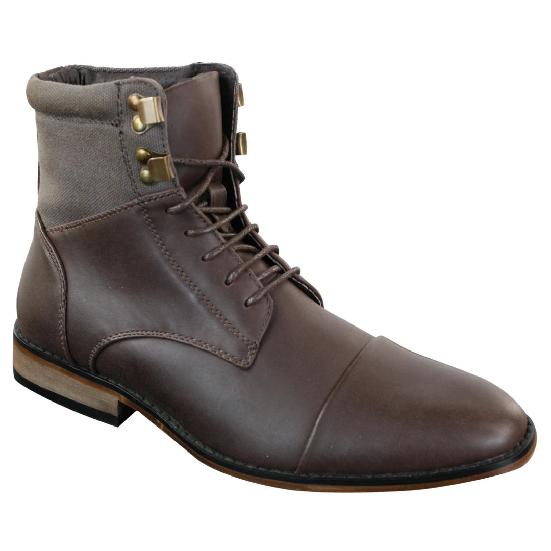 Men vintage leather clearance ankle boots