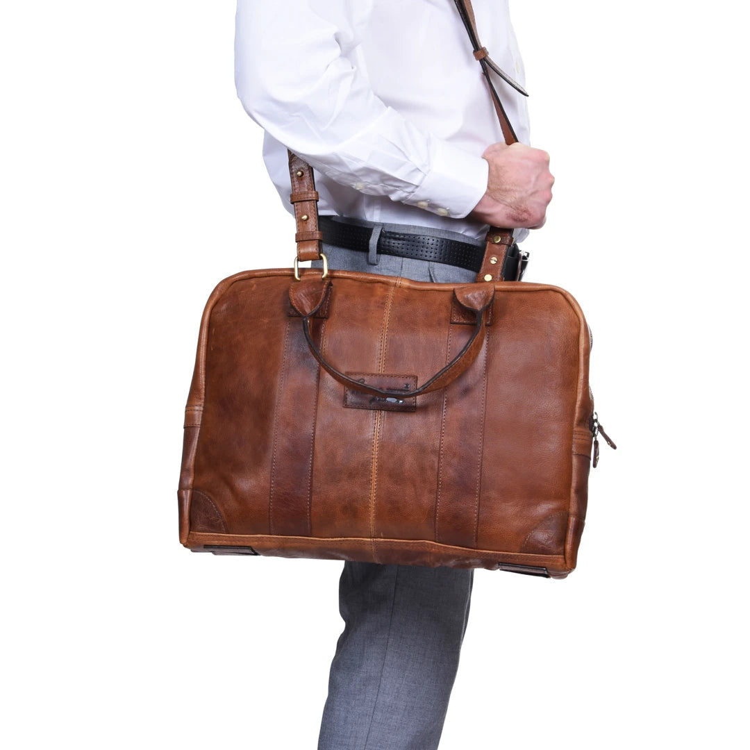 Genuine Leather Messenger Travel Side Bag Mens Womens 15" Laptop Satchel-TruClothing