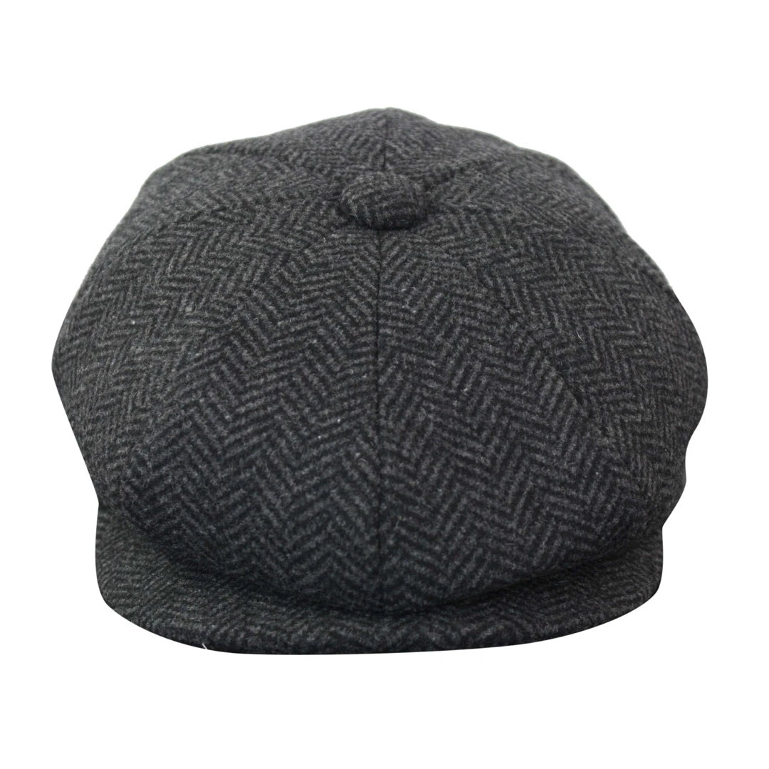 HT6316 - Mens Herringbone Tweed Newsboy Hat-TruClothing