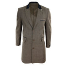 Herringbone Tweed 3/4 Long Overcoat-TruClothing