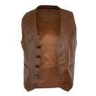 Infinity 153 Napa - Mens Real Leather Gilet Waistcoat Classic Vintage Retro Black Camel-TruClothing