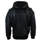 Infinity 661 Mens Real Napa LeatherJacket Hooded Black Slim Fit Bomber-TruClothing