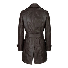 Infinity Atlantis Ladies Women Real Leather Trench Coat Style Retro Jacket-TruClothing