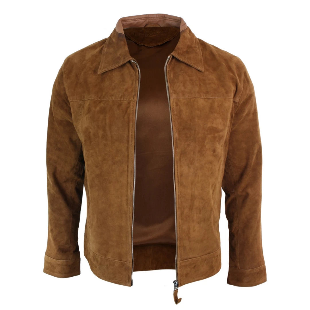 Camel suede 2025 jacket mens