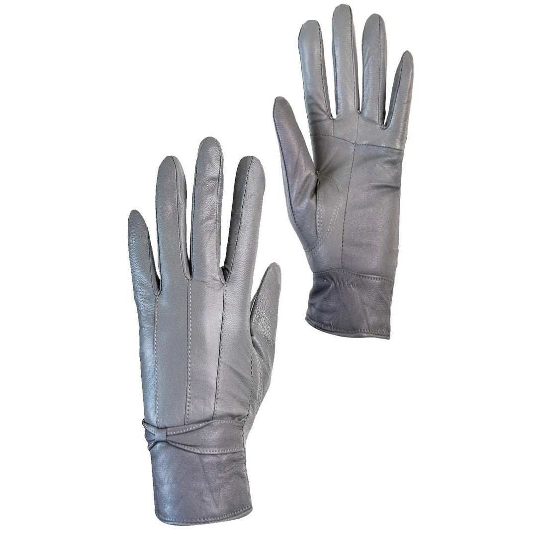 9006 Women s Leather Winter Gloves Fleece Lined Grey Medium Leather