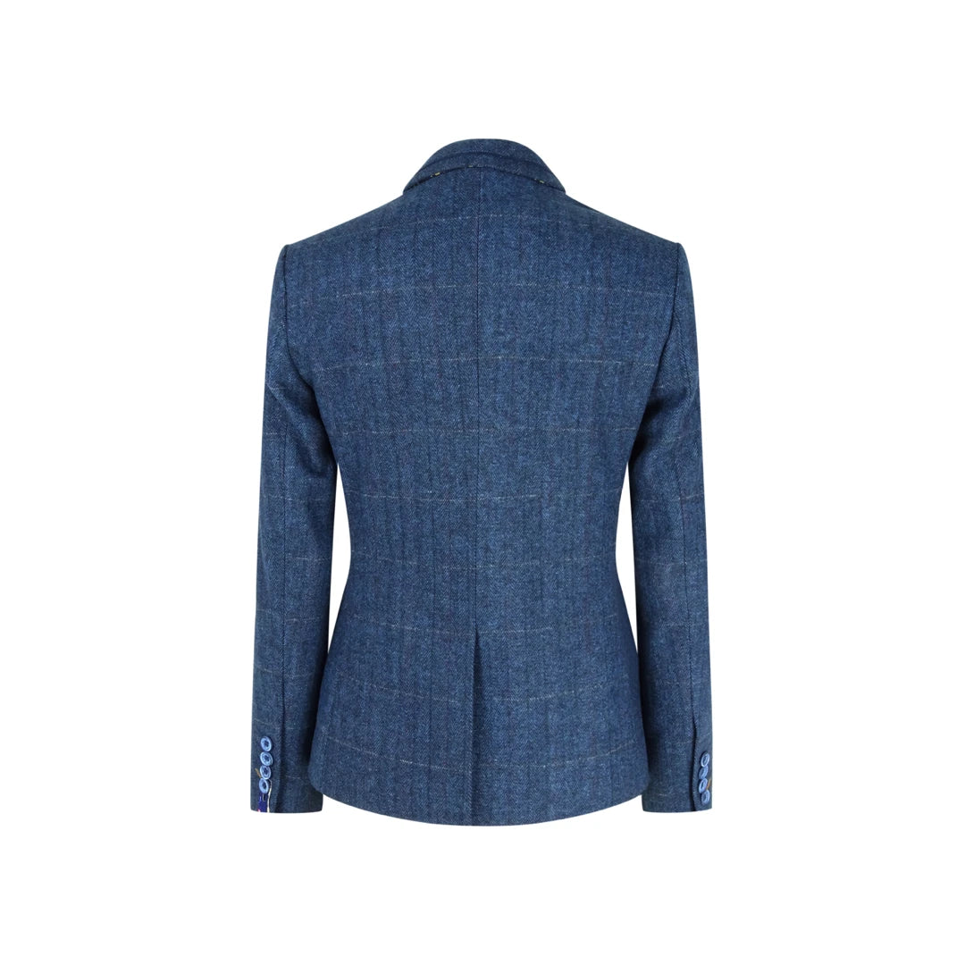 Cavani Carnegi Women s Navy Blue Blazer Tweed Check 1920 s TruClothing