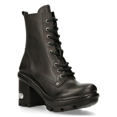 Ladies New Rock Platform Heel Boots Plain Metal Military Punk Goth NEWTYRE07X-S1-TruClothing