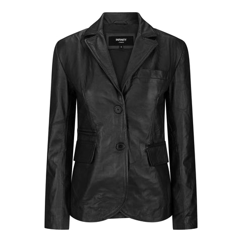 Genuine Ladies & Women's Black Lambskin Leather Blazer 100% Real Sheepskin Two Button Coat Blazer Women orders Blazer Office Business Party Wear