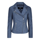 Ladies Slim Fit Leather Jacket - Blue-TruClothing
