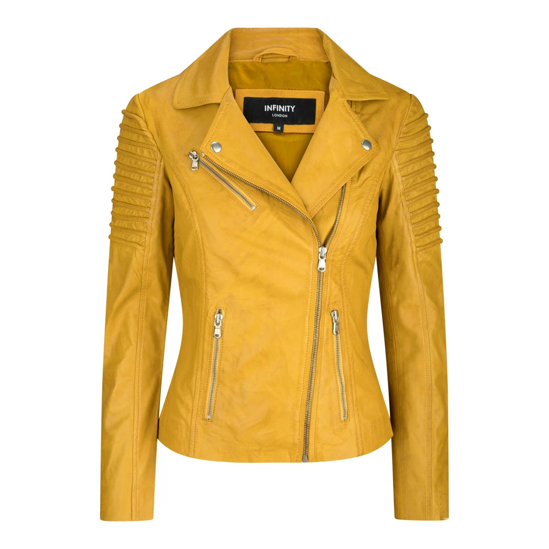 Women's Slim Fitted Soft Leather Biker Jacket – TruClothing