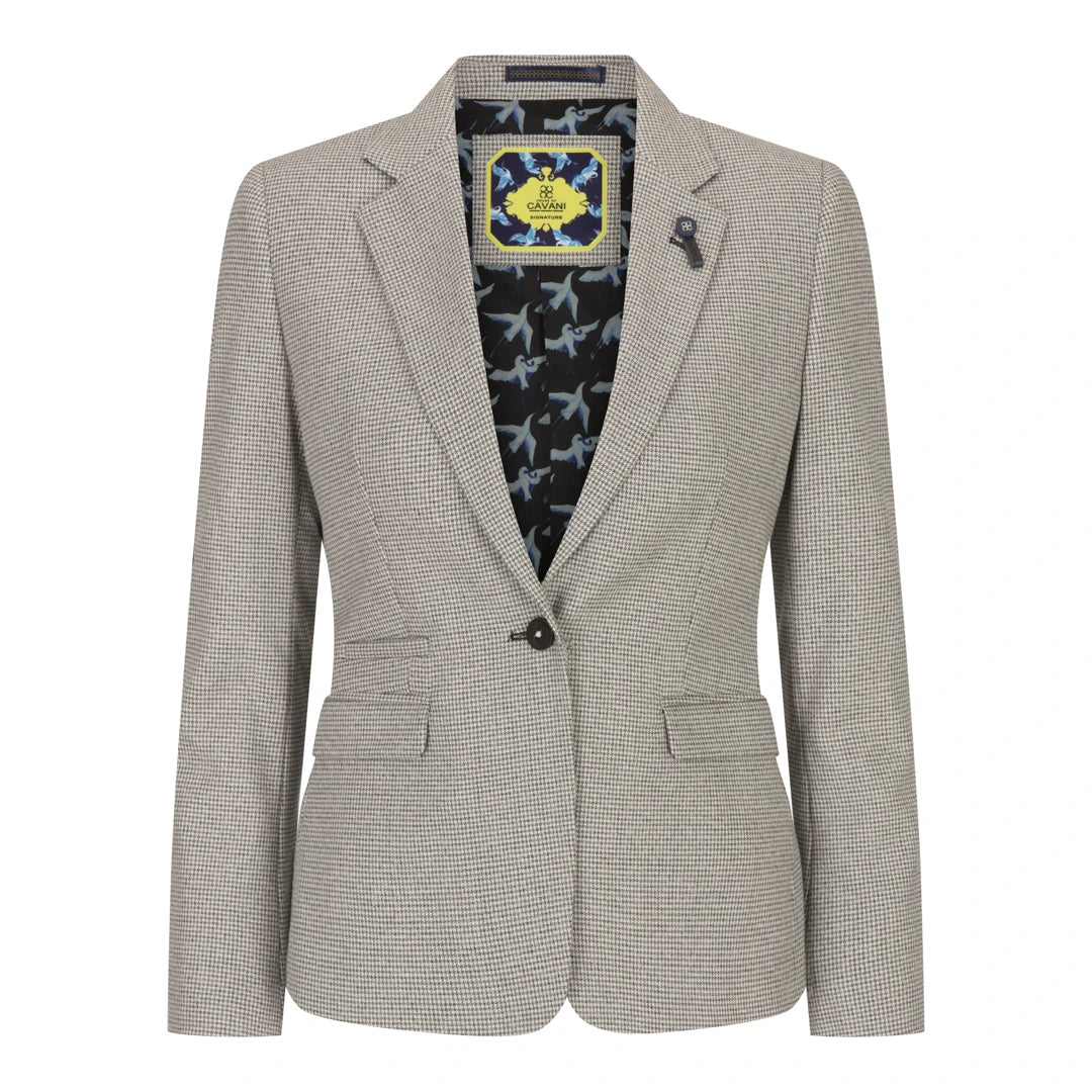 Ladies Tweed Beige Blazer Wool Classic Hunting Jacket Vintage 1920s Retro-TruClothing