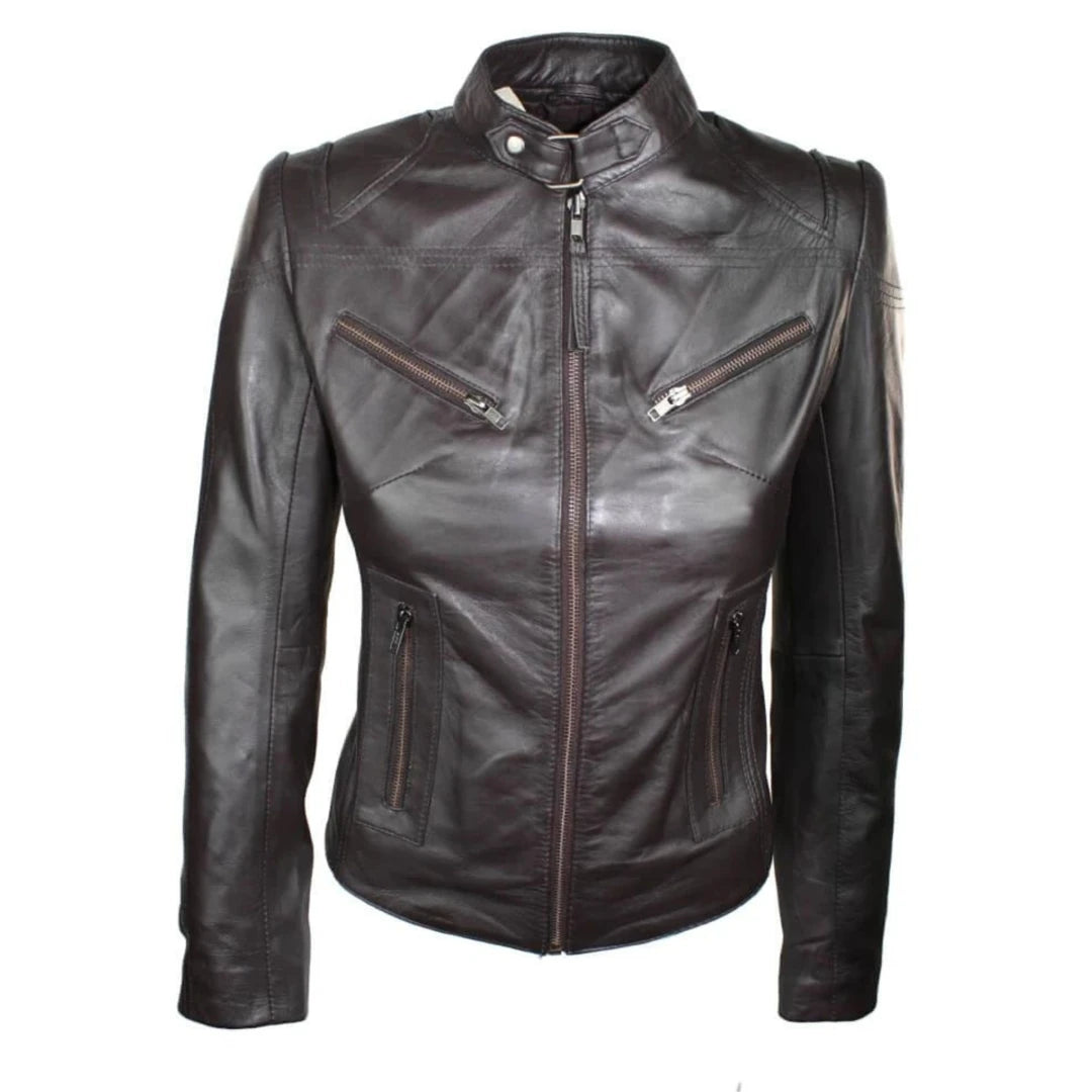 Leather 2025 fitted jacket