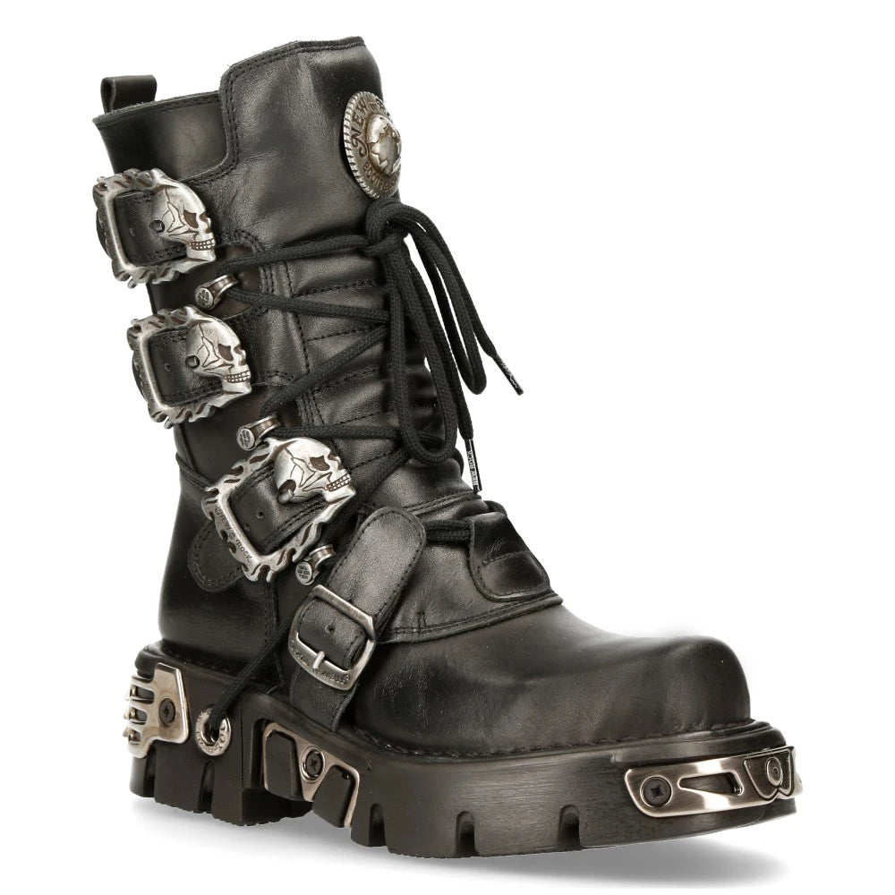 New Rock 391 S1 Reactor Boots Goth Metallic Unisex Black – TruClothing