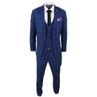 Marc Darcy Jerry - Blue 3 Piece Check Suit-TruClothing