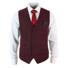 Burgundy tweed shop waistcoat