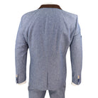 Men's 3 Piece Suit - Blue with Brown Detailing-TruClothing