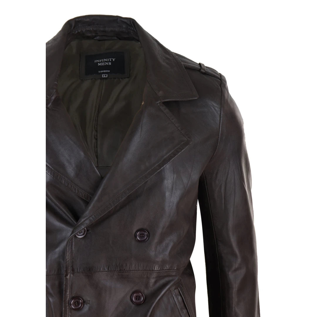 Mens 3/4 Double Breasted Pea Coat-TruClothing