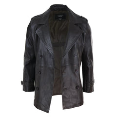 Mens 3/4 Double Breasted Pea Coat-TruClothing