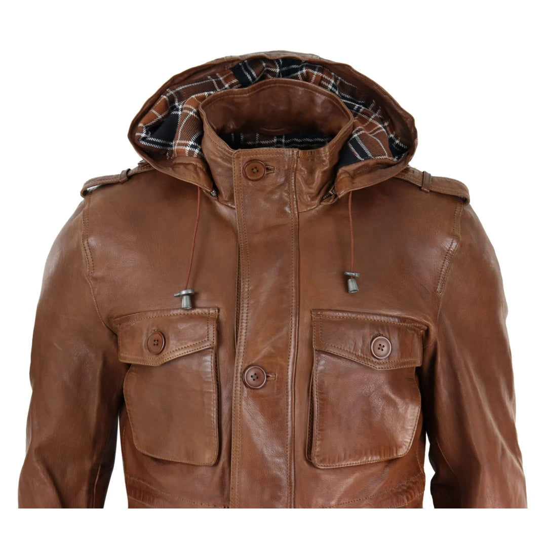 Leather duffle coat shop