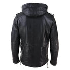 Mens 3/4 Long Real Leather Duffle Jacket Coat Safari Detachable Hood Military-TruClothing