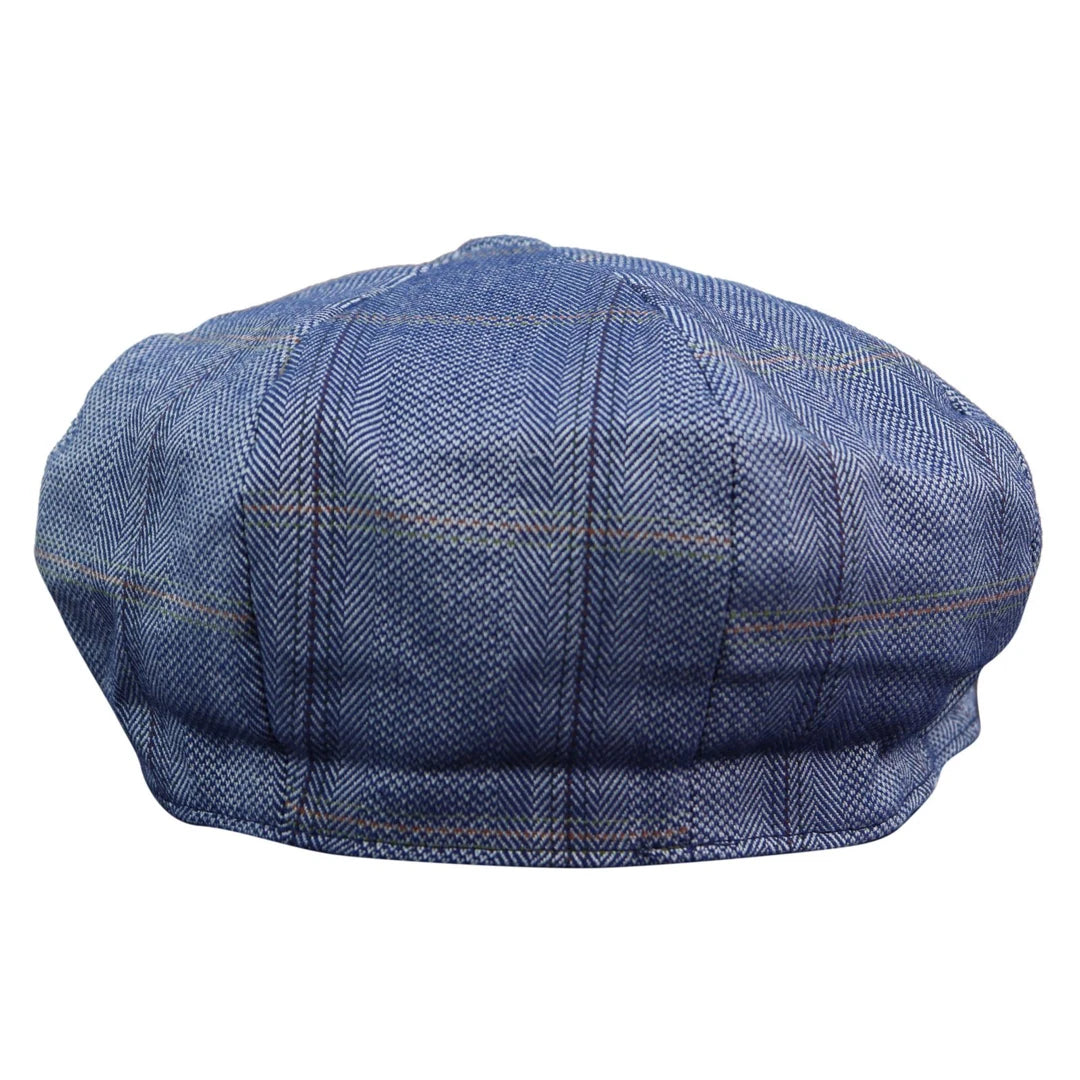 Newsboy hat man baker boy vintage cap grey - blue. - Hats & Caps