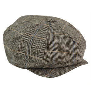 cav-baker_hat_tan-check-albert_L-XL, cav-baker_hat_tan-check-albert_S-M