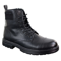 Mens Ankle Boots Military Army Laced Zip Casual Combat Vintage Classic Leather-TruClothing