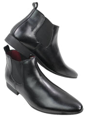 Mens Black Brown Leather Ankle Boots Italian Smart Chesea Dealer Laced-TruClothing