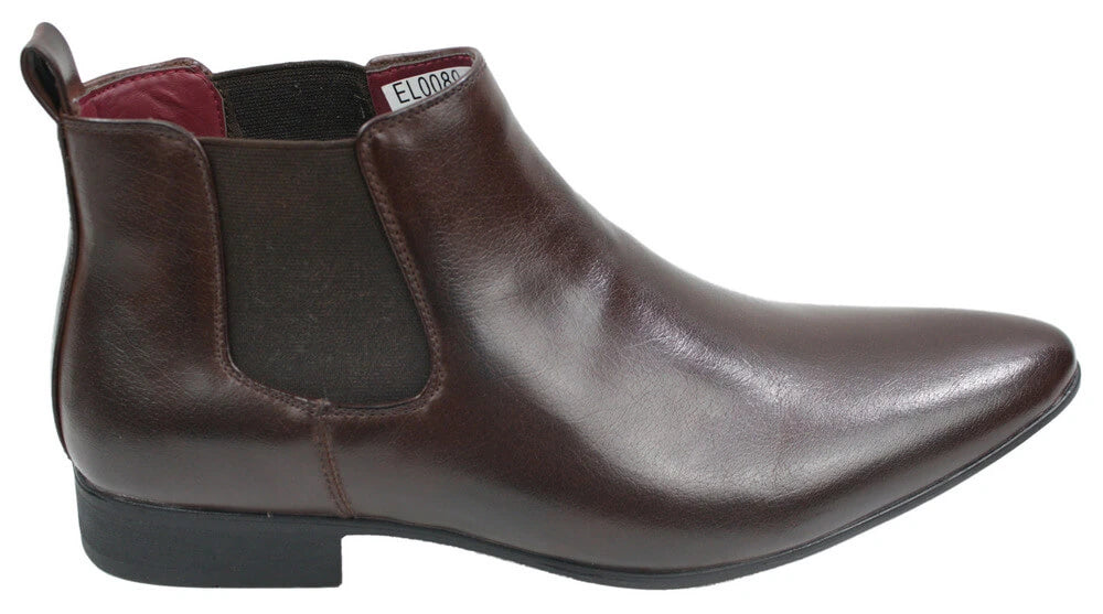 Mens Black Brown Leather Ankle Boots Italian Smart Chesea Dealer Laced-TruClothing