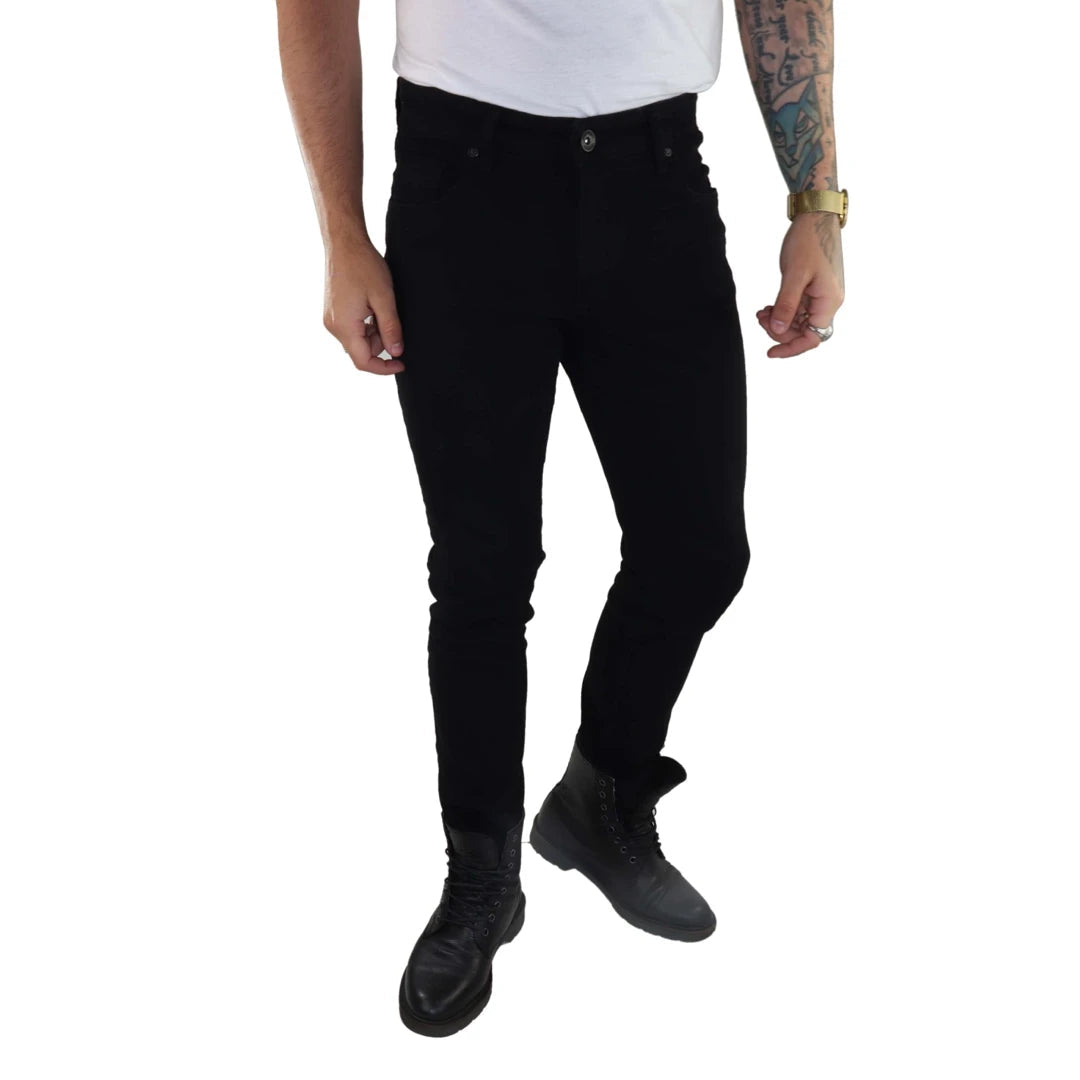 Mens Black Stretch Jeans-TruClothing