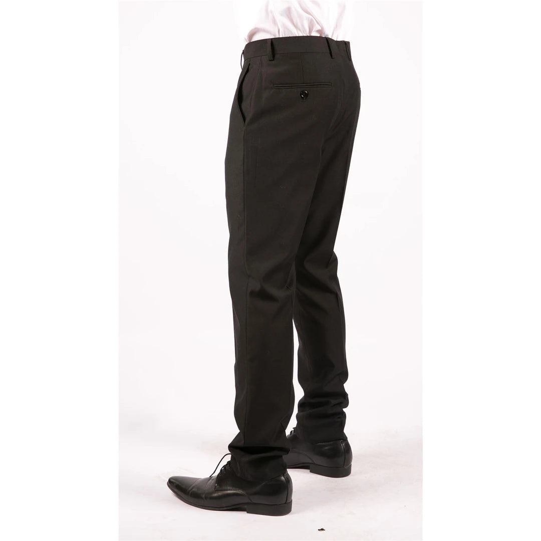Black Smart Stretch Trousers - Matalan