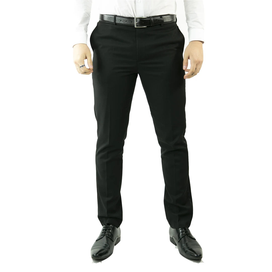 Men's Black Tuxedo Satin Stripe Wedding Trousers | TruClothing