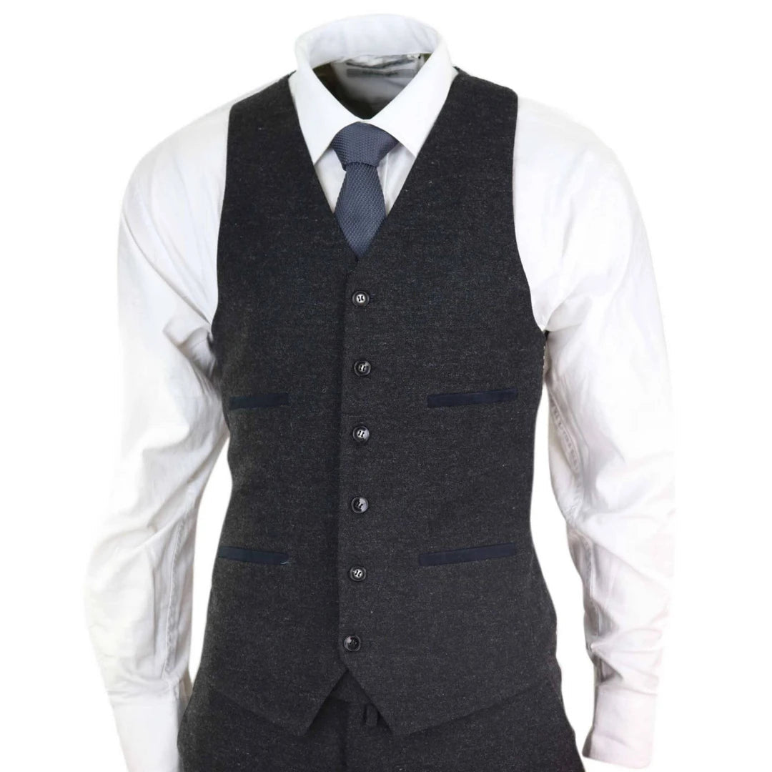 Mens Black Vintage 1920s Suit-TruClothing