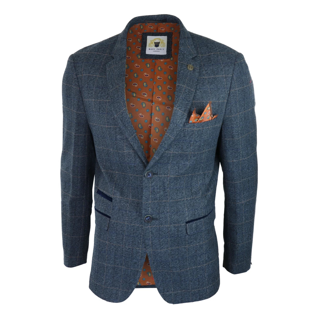Men's blue herringbone sales blazer