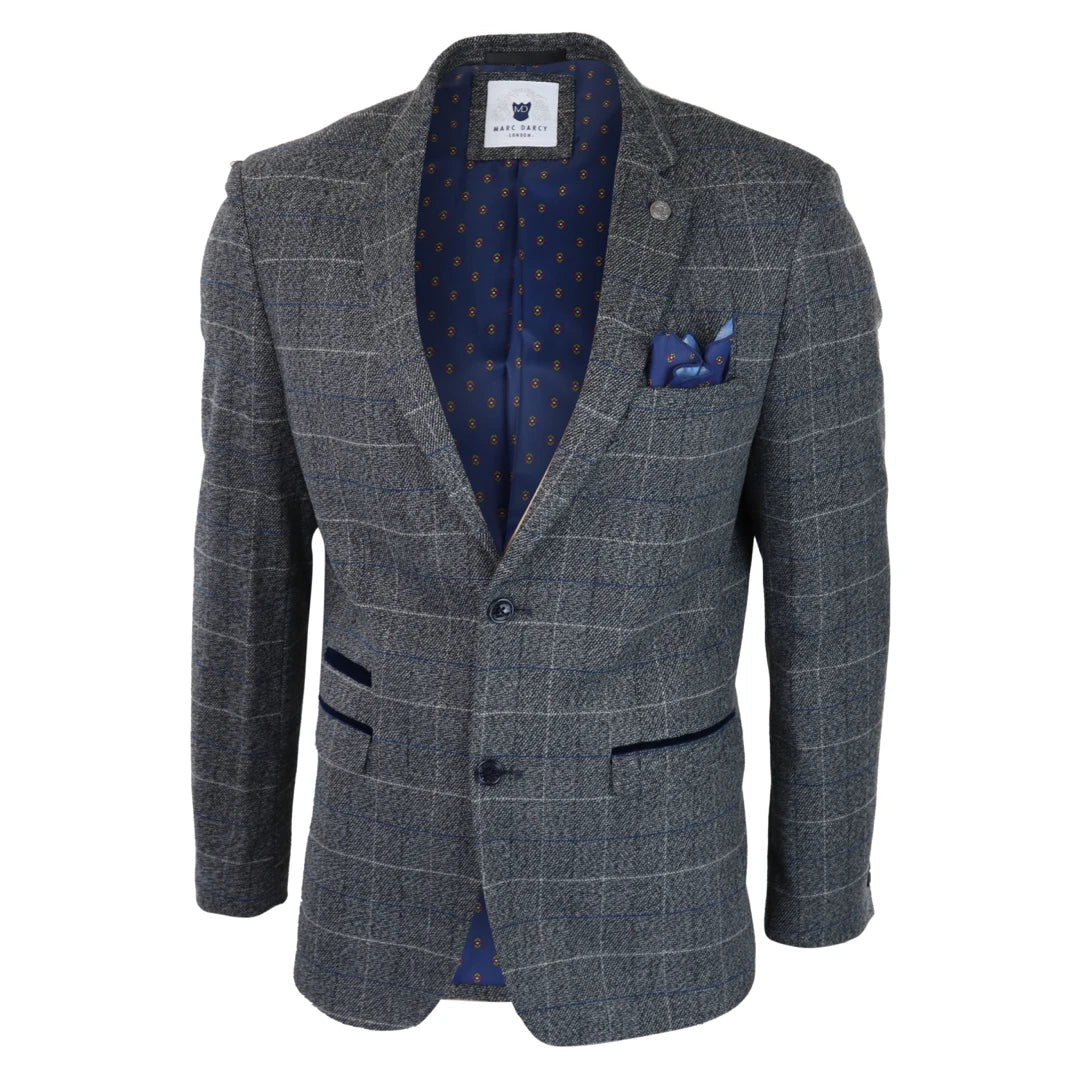 Mens grey 2025 tweed blazer