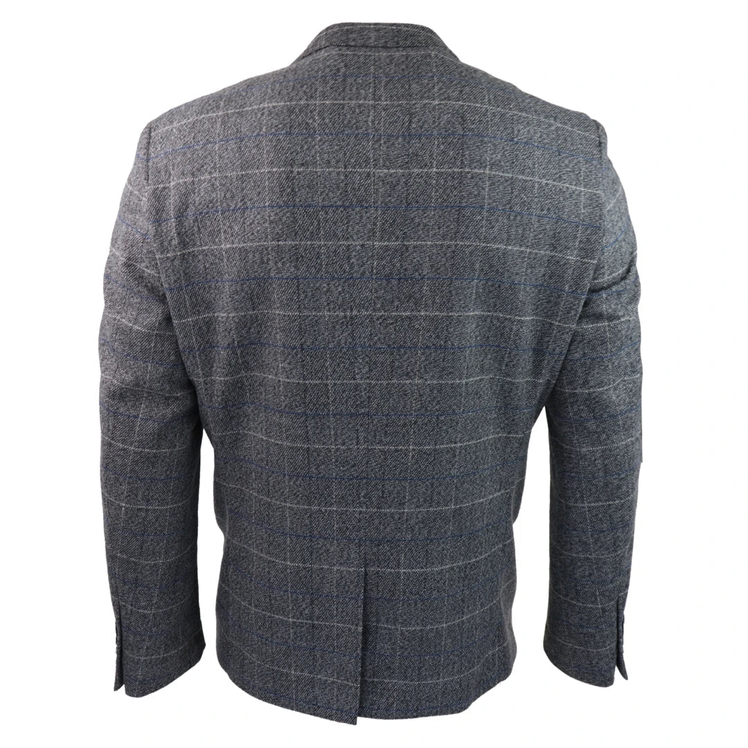Men's Tailored Wool Blend Tweed Herringbone Blazer - Joyce