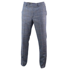 Mens Blue Check Trousers - Cavani Brenden-TruClothing