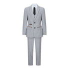 Mens Boys 3 Piece Suit Cream Beige Tweed Check Vintage Retro Tailored Fit 1920s-TruClothing
