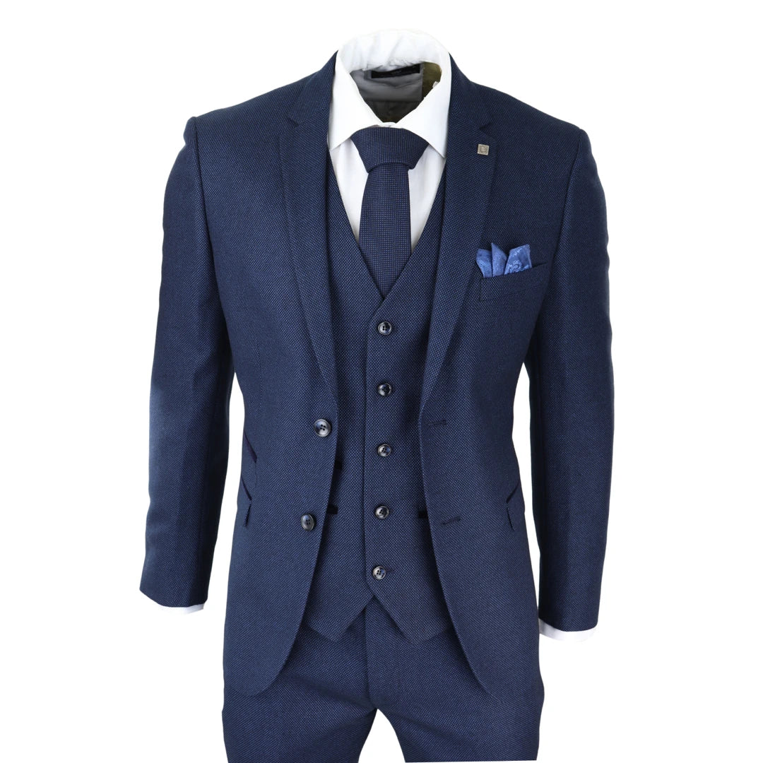 Paul Andrew Arthur Men's Boys Navy Blue 3 Piece Wedding Suit – TruClothing
