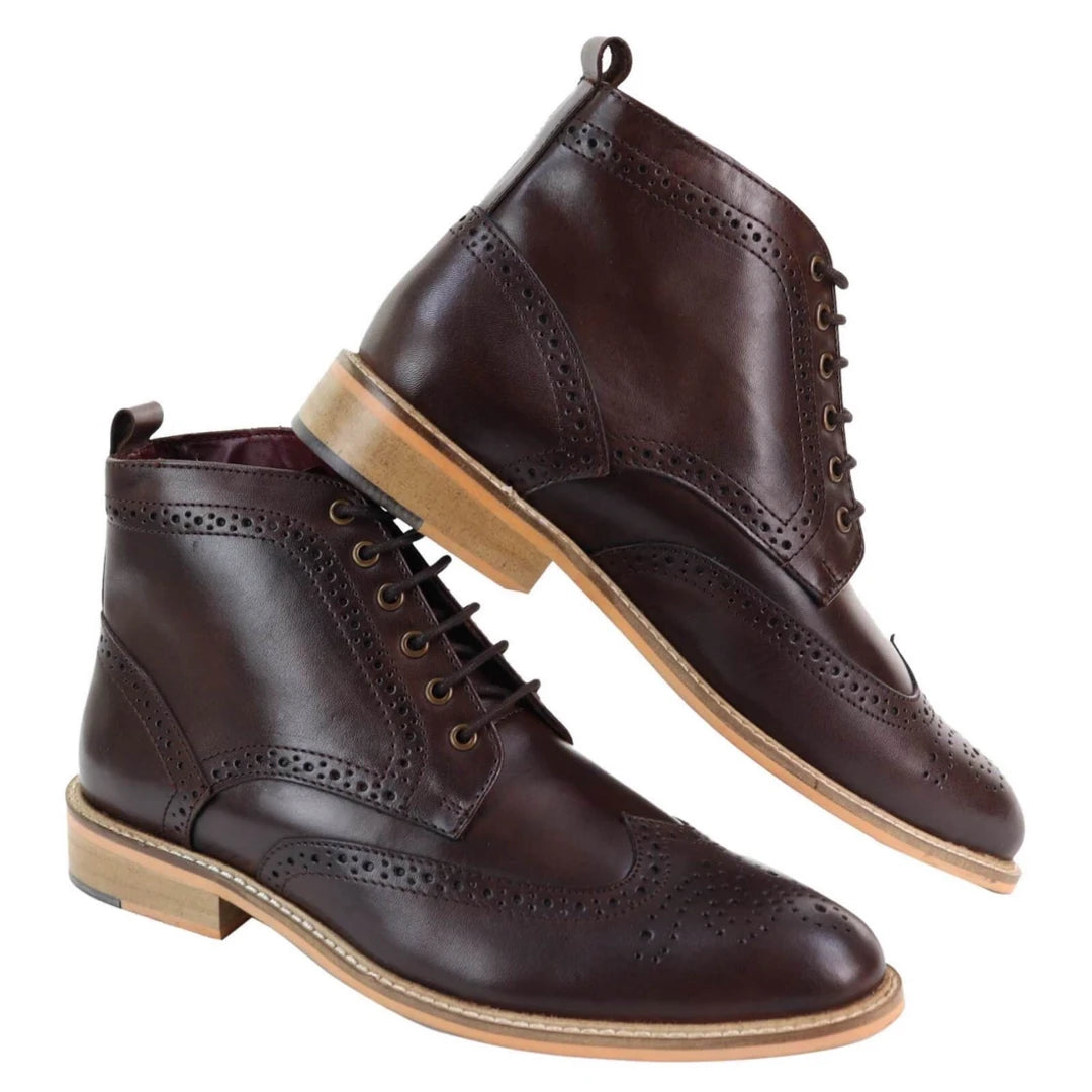 Mens Brogue Ankle Boots-TruClothing