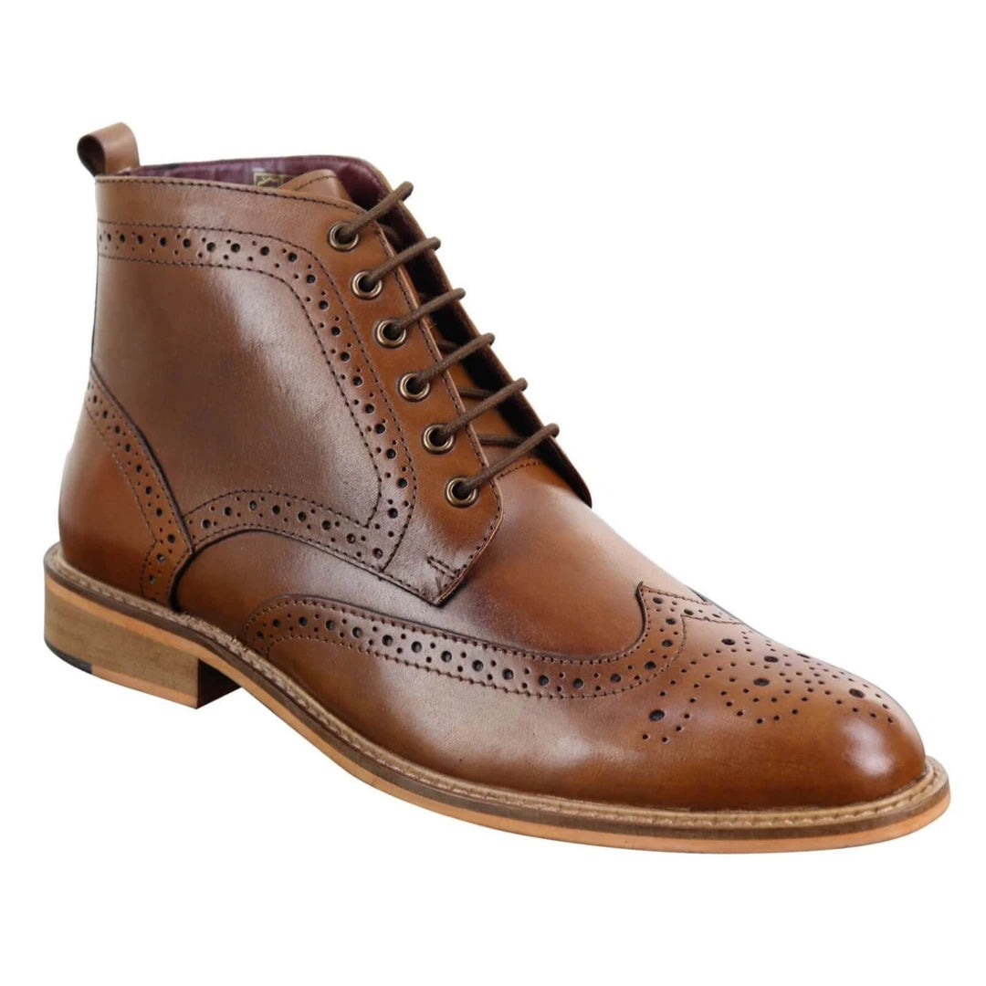 Mens Brogue Ankle Boots-TruClothing